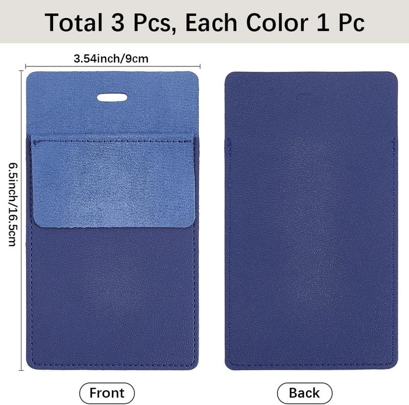 CALFOVERA 3PCS 3 Colors PU Leather Pocket Protector Pen Pouch Holder Durable Tool Organizer Multipurpose Heavy Duty Pencil Pocket Protector for Pointers Shirt Lab Coats Backpacks - Image 2
